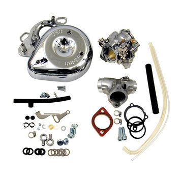 S&S Le kit de carburateur Super E comprend un filtre à air et un collecteur Convient à : > 91-03 XL Sportster