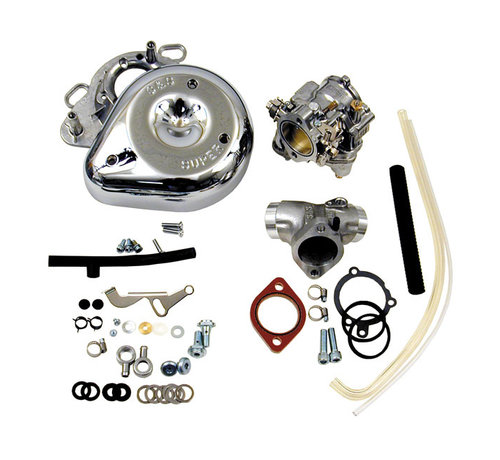 S&S Le kit de carburateur Super E comprend un filtre à air et un collecteur Convient à : > 86-90 XL Sportster