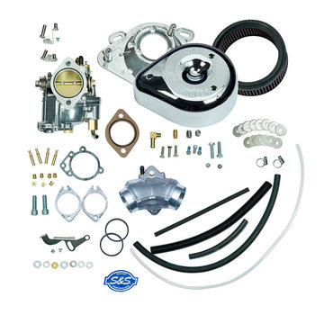 S&S El kit de carburador Super E incluye filtro de aire y colector Se adapta a: 84-92 Evo Bigtwin