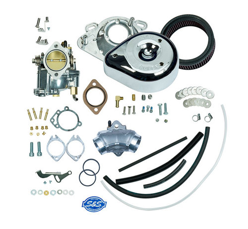 S&S El kit de carburador Super E incluye filtro de aire y colector Se adapta a: 84-92 Evo Bigtwin
