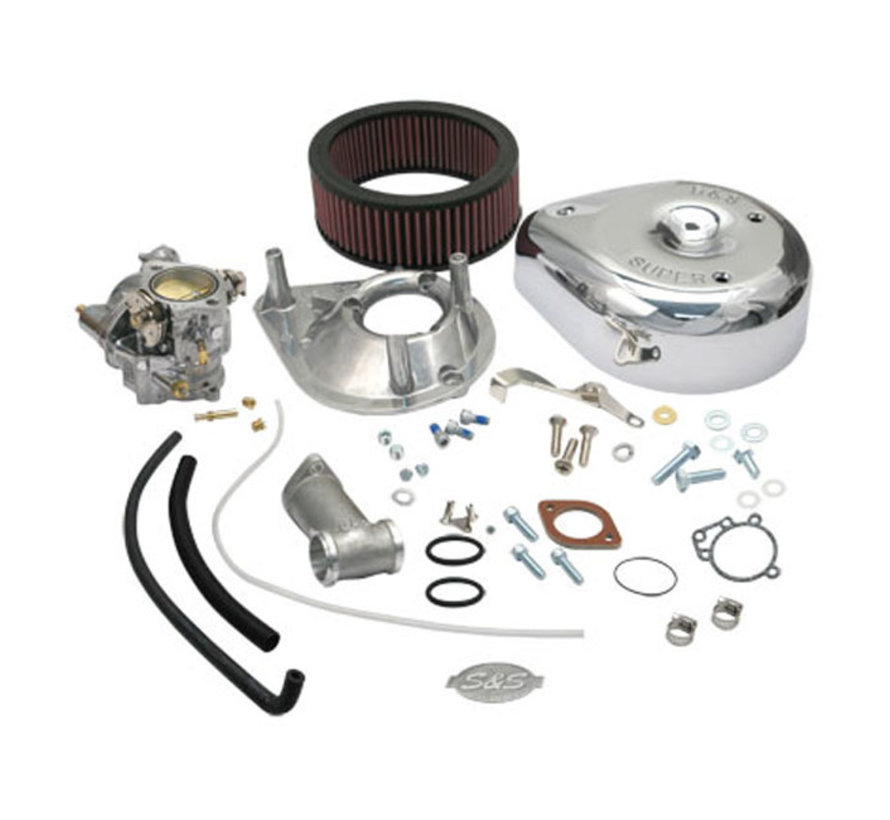 Le kit de carburateur S&S Super E comprend un filtre à air et un collecteur Convient à : > 55-65 panhead