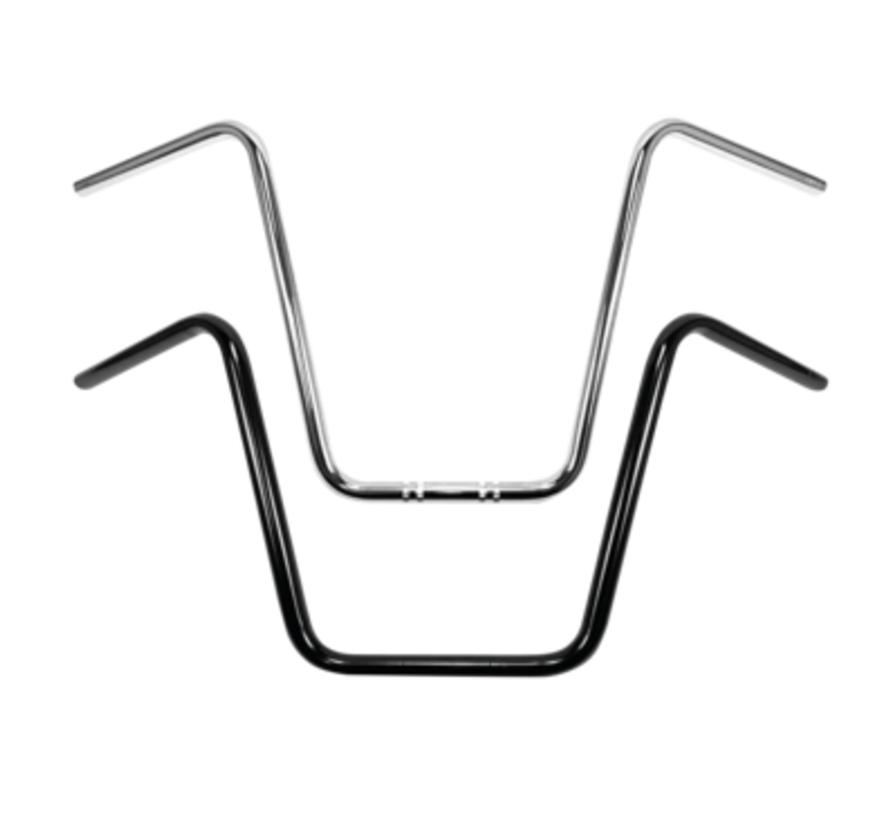 1" Handlebars Ape Hanger 17" (44 cm) black or chrome Fits:> 1 inch handlebar clamp