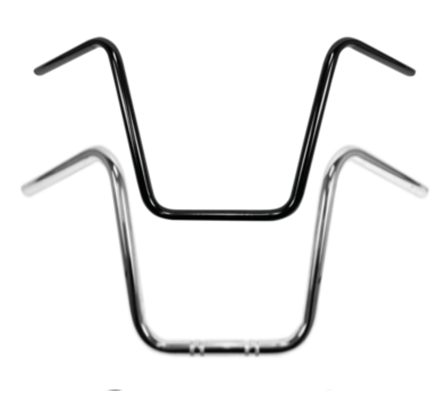 Handlebars Ape Hanger 12 inch Black or Chrome Taco Motos Amsterdam