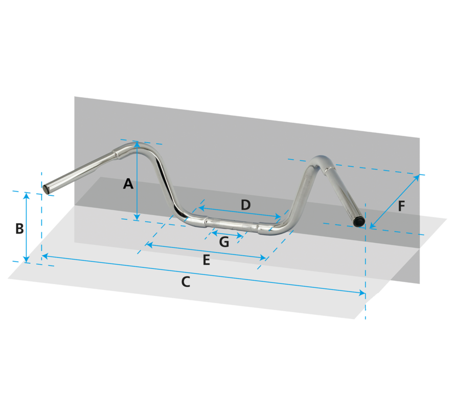 Fat Square high Ape Hanger 17 inch Taco Motos Amsterdam