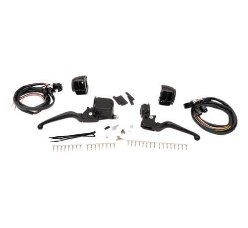 TC-Choppers El kit de control del manillar negro incluye interruptores Se adapta a:> Modelos HD 1996-2013 con doble disco