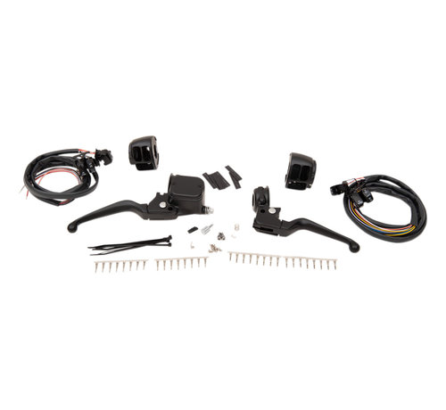 TC-Choppers Handlebar Control Kit black include switches Fits:> HD models 1996-2013 with dual disc