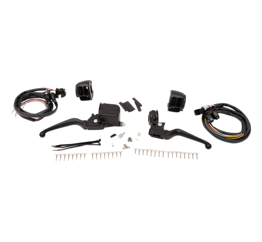 Handlebar Control Kit black include switches Fits:> HD models 1996-2013 with dual disc