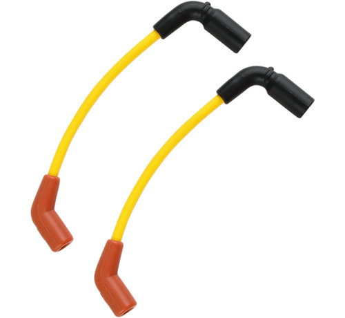 Accel Cable de bujía de 8 mm amarillo Cable de bujía de 8 mm rojo Compatible con:> 13-16 FXSB 11-13 FXS 08-11 FXCWC 08-09 FXCW