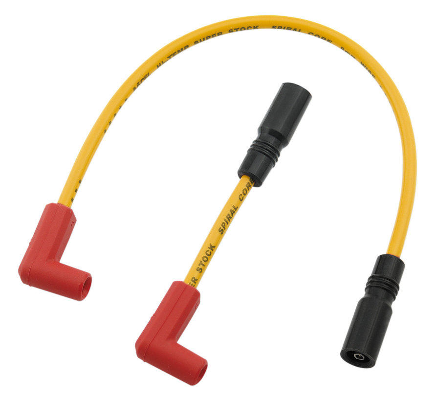 Cable de bujía de 8 mm amarillo Compatible con:> 00-17 Softail 17 FXSB