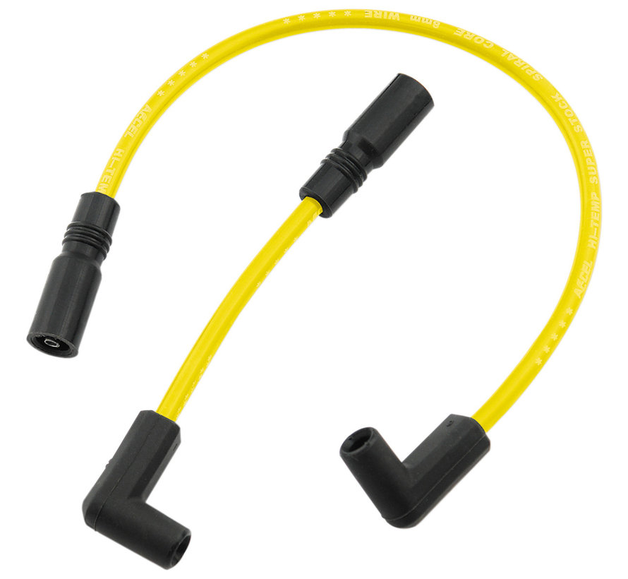 Cable de bujía de 8 mm amarillo Se adapta a:> 99-17 Dyna; 99-02 Buell XB