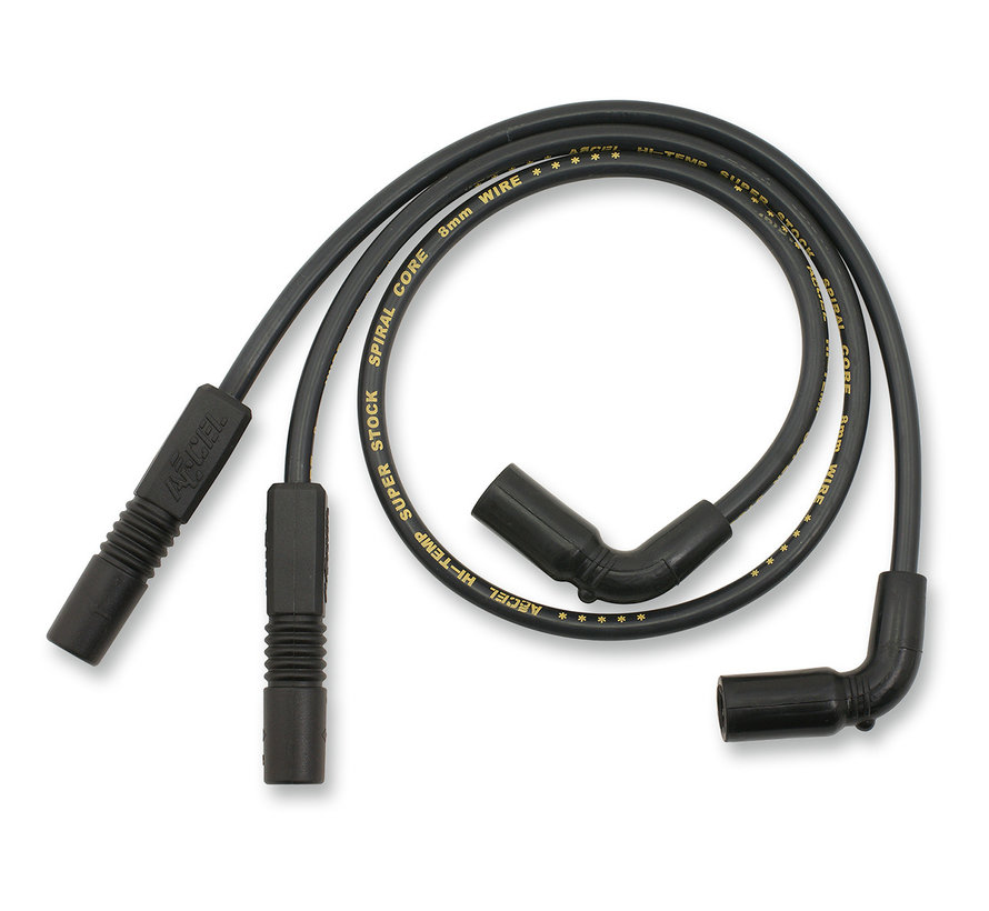 Cable de bujía de 8 mm negro Compatible con:> 09-16 FLH / T Touring