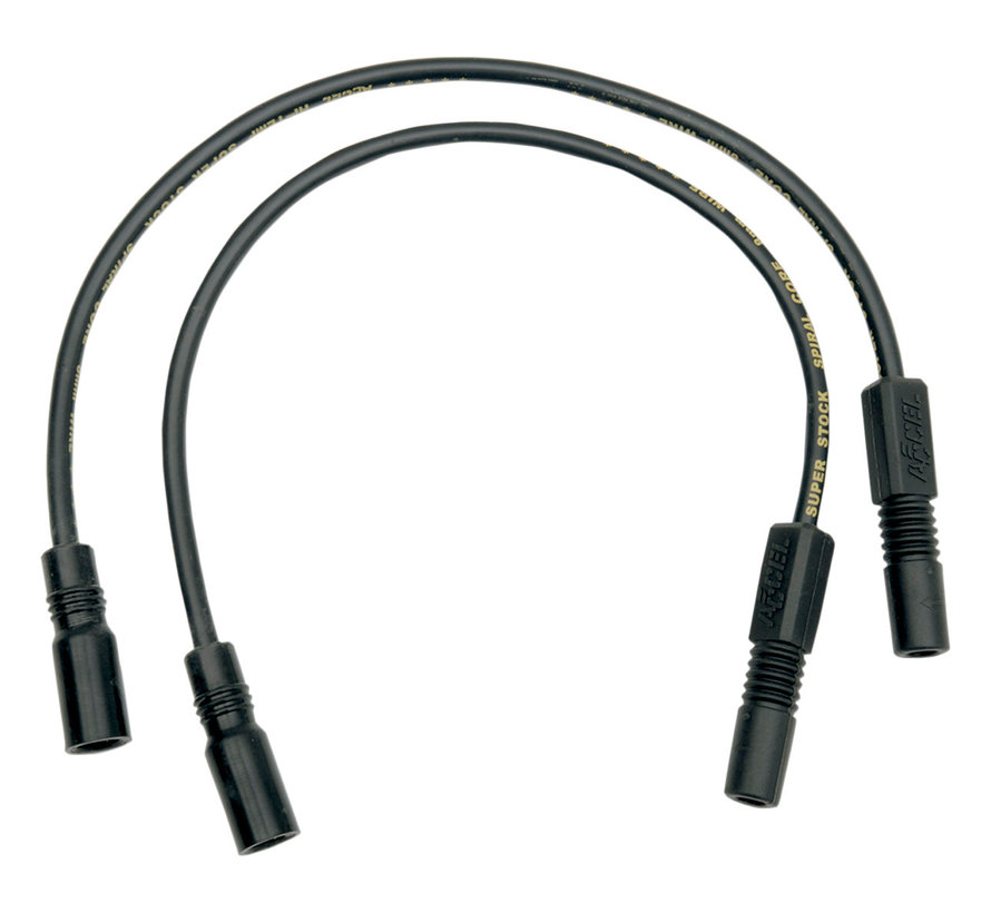 Cable de bujía de 8 mm negro Compatible con:> 99-08 FLT / Touring; 04-06 XL Sportster
