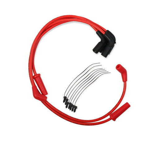 Accel Fil de bougie d'allumage de 8 mm rouge Compatible avec : > 17-21 M8 Touring ; 17-21 M8 Tricycles