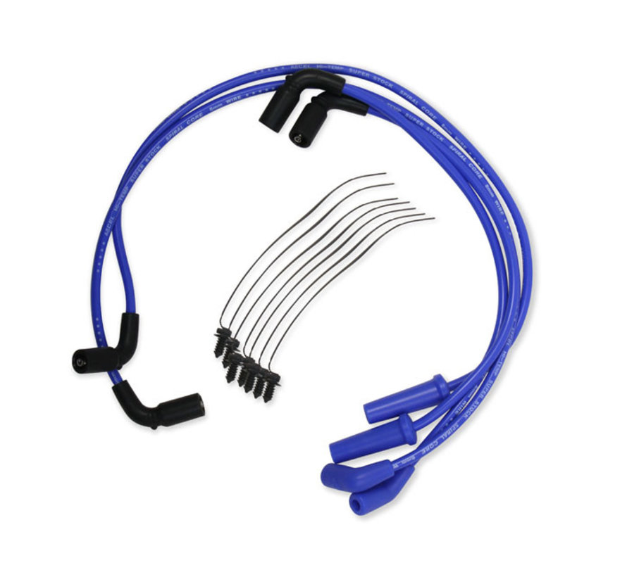 Cable de bujía azul de 8 mm Compatible con:> 17-21 M8 Touring; Triciclos 17-21 M8