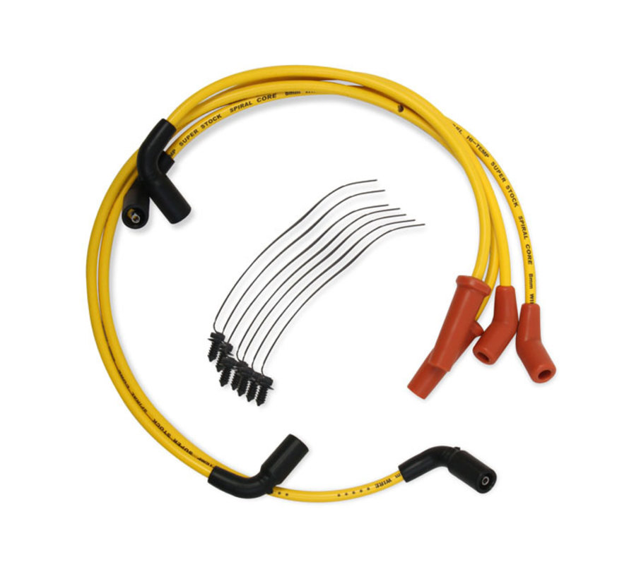 Cable de bujía de 8 mm amarillo Compatible con:> 17-21 M8 Touring; Triciclos 17-21 M8