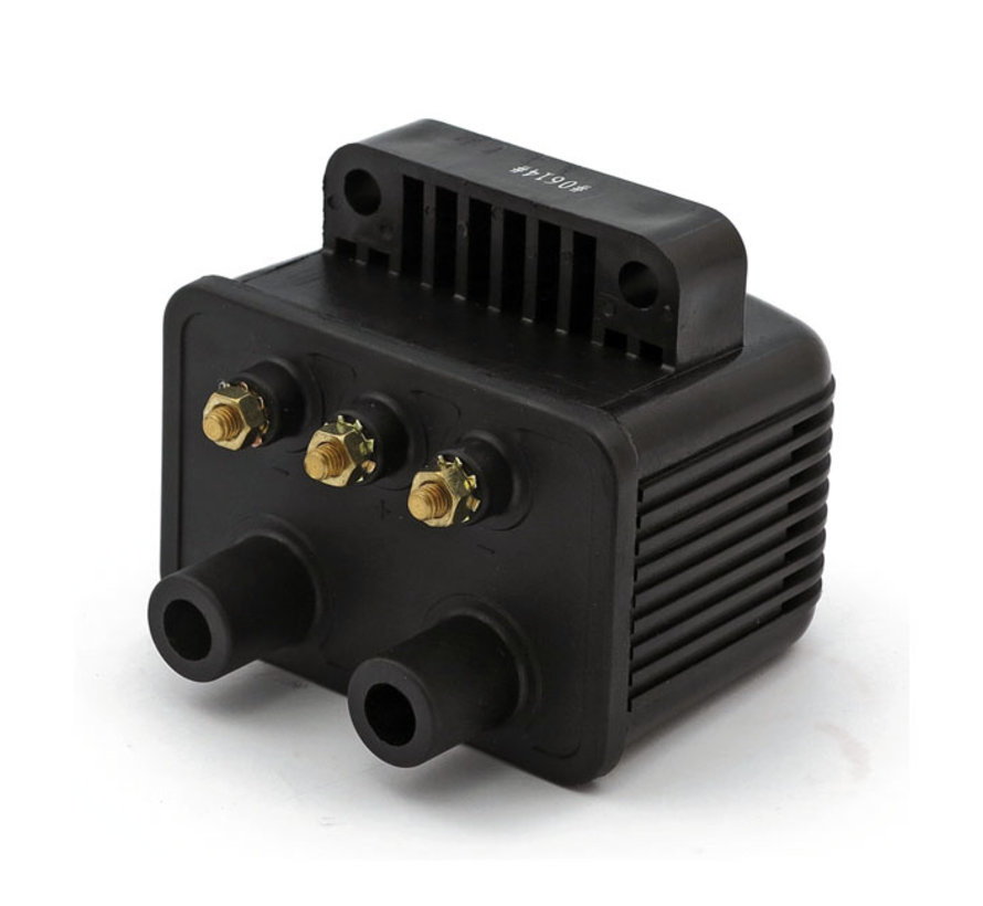Mini single fire coil 12V 3 ohm Black or Chrome Fits: > 65-99 B T ; 65-03 XL