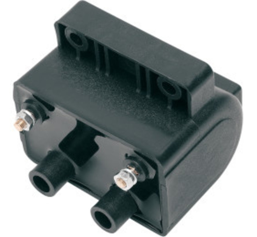 'Late' OEM style ignition coil black or chrome 12V 4 ohm Chrome Fits: > 80-84 Shovel B T ; 80-84 XL