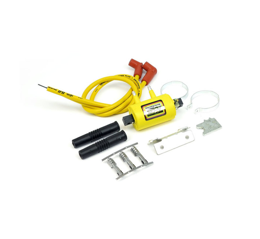 Kit 'Super coil' classique noir ou jaune 12V / 3 Ohm Convient à : > 65-99 BT ; 65-03 XL