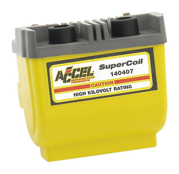 Accel HEI Super coil yellow, 12V / 2.3 ohm Black/Yellow/Chrome Fits: > 65-99 B.T.; 65-03 XL