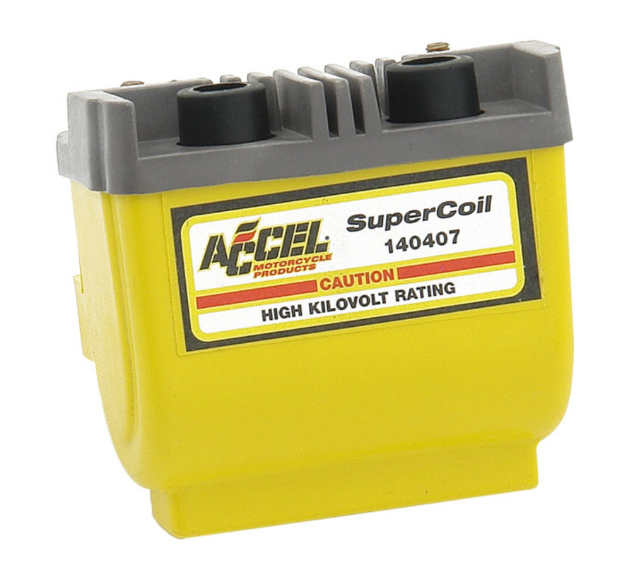 HEI Super coil jaune 12 V / 2 3 ohms noir/jaune/chrome Convient à : > 65-99 BT ; 65-03 TG