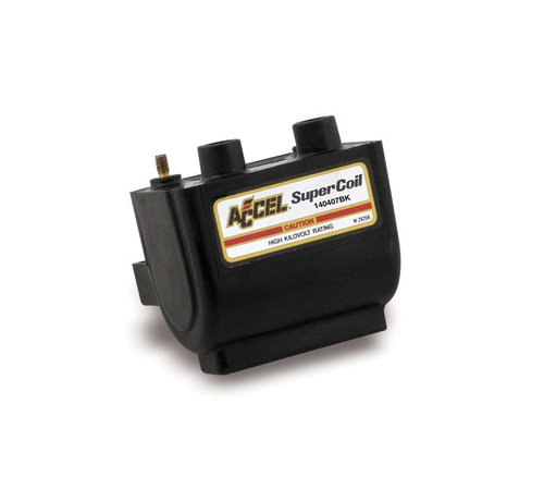 Accel HEI Super coil jaune 12 V / 2 3 ohms noir/jaune/chrome Convient à : > 65-99 BT ; 65-03 TG