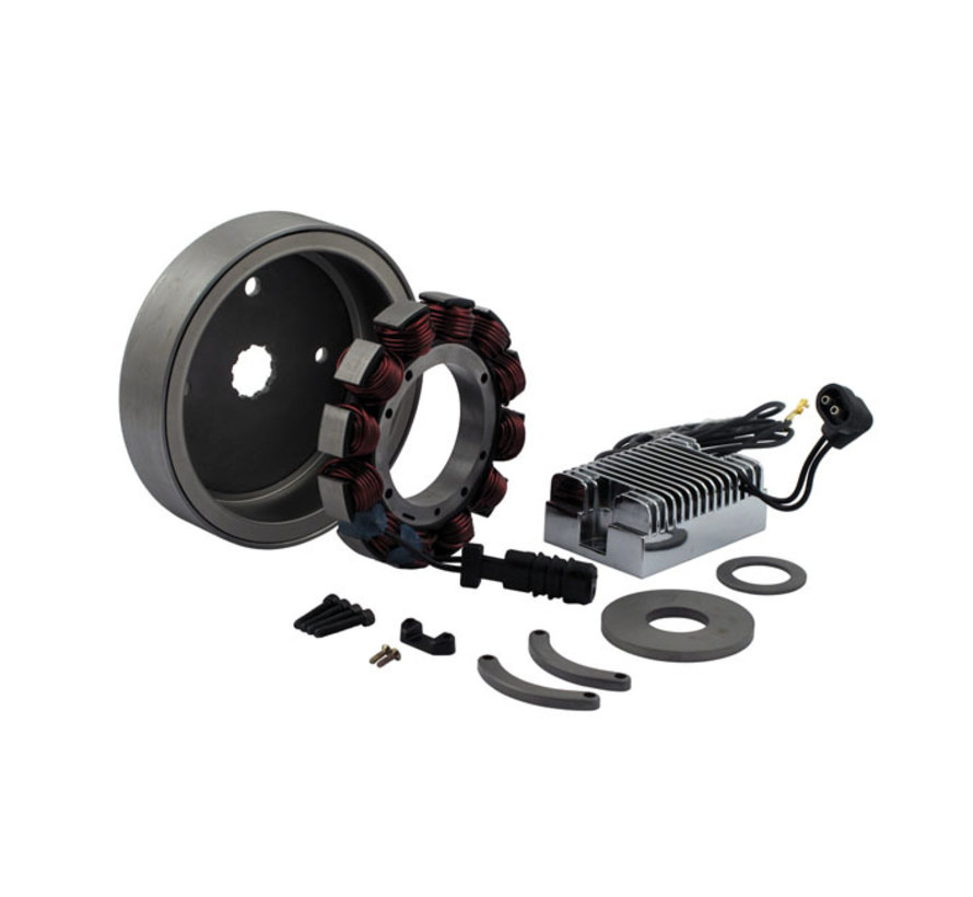 32 Ampere Charging alternator kit black or chrome; Fits: >70-99 Bigtwin