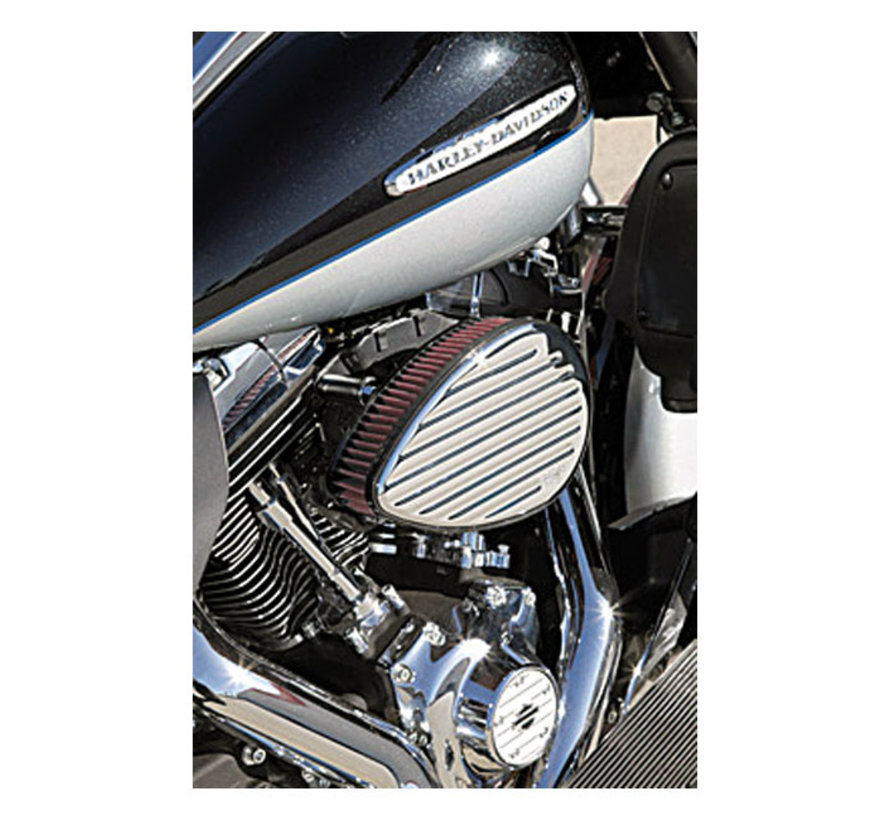 street metal high-flow air intake Flux chrome Fits: > 16-17 Softail; 2017 FXDLS; 08-16 Touring