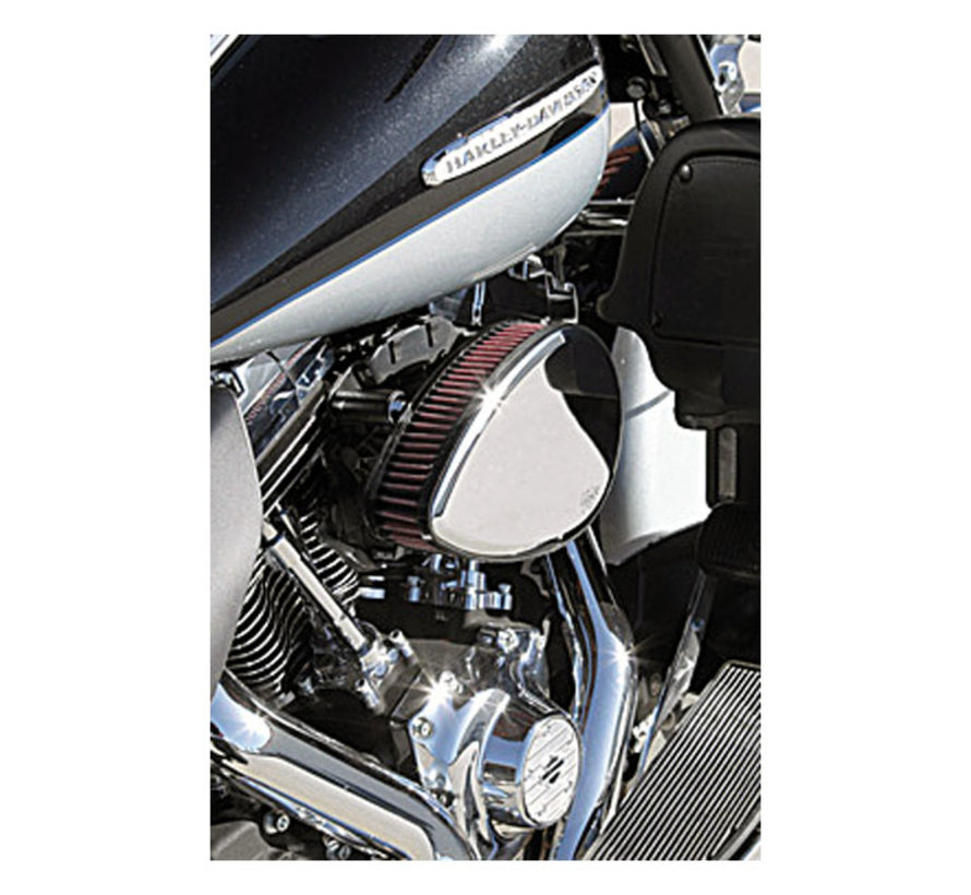 Antorcha de entrada de aire de alto flujo de metal de calle cromada Se adapta a: > 16-17 Softail; 2017 FXDLS; 08-16 gira