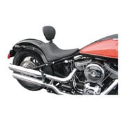 Mustang Wide Tripper solo seat smooth with rider backrest Fits: > 11-13 Softail FXS Blackline; 11-17 FLS/S Softail Slim