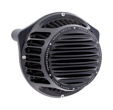 Rough Crafts Round Finned air cleaner assembly. Black or Chrome Fits: > CV 93-06 Bigtwin, Delphi .: 04-17 Dyna, 01-15 Softail, 02-07 Touring