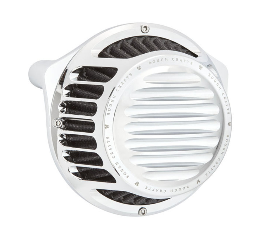 Round Finned air cleaner assembly Black or Chrome Fits: > 91-21 XL Sportster