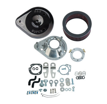 S&S Teardrop Air Cleaner Kit zwart of chroom Past op: > 07-21 XL Sportster