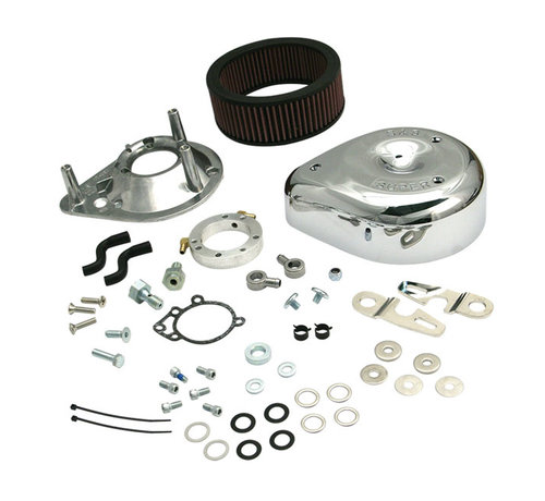 S&S Classic Teardrop Air Cleaner Kit black or chrome Fits: > CV 93-06 Bigtwin Delphi 01-15 Softail; 04-17 Dyna 02-07 Touring