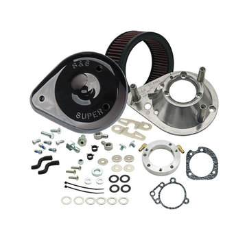 S&S Classic Teardrop Air Cleaner Kit black or chrome Fits: > CV 93-06 Bigtwin, Delphi 01-15 Softail; 04-17 Dyna, 02-07 Touring