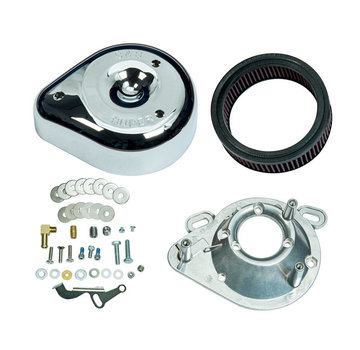 S&S Classic Teardrop Air Cleaner Kit chrome Fits: > 84-99 Evo Bigtwin 86-03 XL Sportster