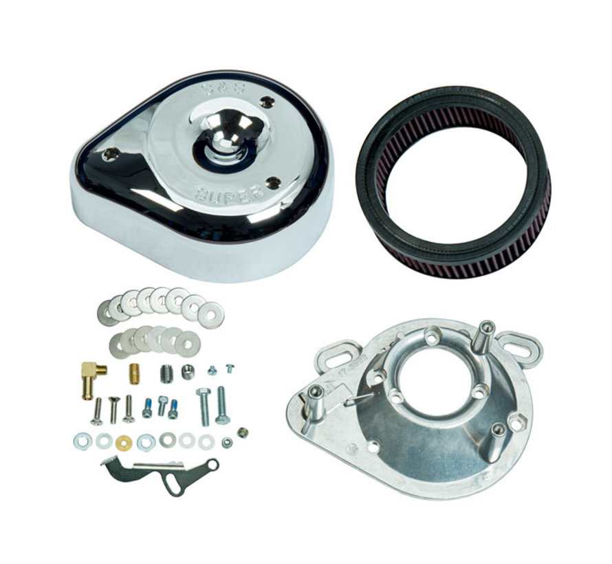 Classic Teardrop Air Cleaner Kit chrome Fits: > 04-06 XL Sportster