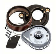 S&S Mini Teardrop Stealth air cleaner kit, air cleaner assembly Black or Chrome Fits: > 18-21 Softail; 17-21 Touring; 17-21 Trikes