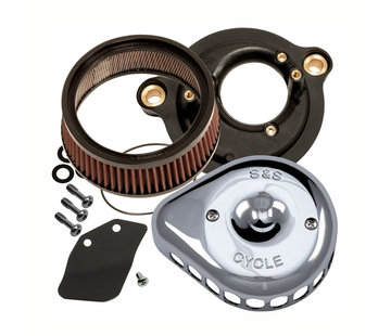 S&S Kit de filtro de aire Mini Teardrop Stealth, conjunto de filtro de aire Negro o cromado Compatible con: > Softail 18-21; 17-21 Turismo; 17-21 Triciclos