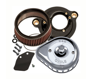 S&S Mini Teardrop Stealth air cleaner kit, air cleaner assembly Black or Chrome Fits: > 18-21 Softail; 17-21 Touring; 17-21 Trikes