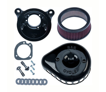 S&S Mini Teardrop Stealth air cleaner kit, air cleaner assembly Black or Chrome Fits: > 91-06 XL Sportster