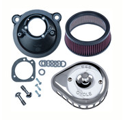 S&S Mini Teardrop Stealth air cleaner kit, air cleaner assembly Black or Chrome Fits: > 07-21 XL Sportster