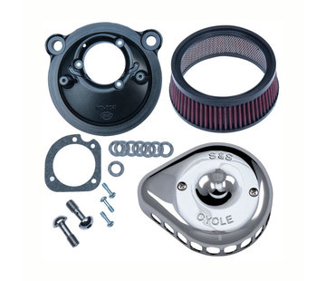 S&S Kit de filtre à air Mini Teardrop Stealth, ensemble de filtre à air Noir ou Chrome Convient à : > 07-21 XL Sportster
