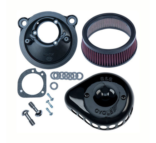 S&S Kit de filtre à air Mini Teardrop Stealth ensemble de filtre à air Noir ou Chrome Convient à : > 07-21 XL Sportster