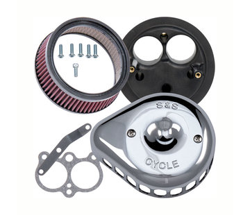 S&S Mini Teardrop Stealth air cleaner kit, air cleaner assembly Black or Chrome Fits: > 17-20 XG750A Street Rod, 15-20 XG750/500 Street