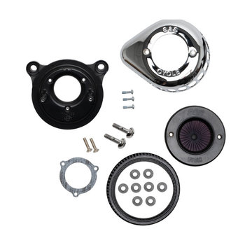 S&S Air stinger stealth air cleaner kit, air cleaner assembly Black or Chrome Fits: > 00-15 Softail; 99-17 Dyna, 99-07 Touring