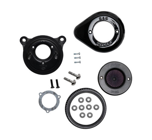 S&S Kit de filtro de aire Air Stinger Stealth conjunto de filtro de aire Negro o cromado Compatible con: > Softail 16-17; 2017 FXDLS; 08-16 Turismo Triciclo