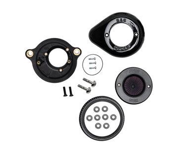S&S Kit de filtro de aire Air Stinger Stealth, conjunto de filtro de aire Negro o cromado Compatible con: > Softail 18-21; 17-21 Turismo; 17-21 Triciclos