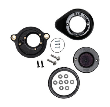 S&S Kit de filtro de aire Air Stinger Stealth, conjunto de filtro de aire Negro o cromado Compatible con: > Softail 18-21; 17-21 Turismo; 17-21 Triciclos
