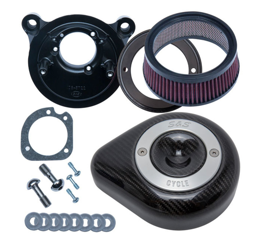 kit de filtre à air furtif chromé noir ou carbone ensemble de filtre à air Convient à : > 16-17 Softail ; FXDLS 2017 ; 08-16 Touring Trike