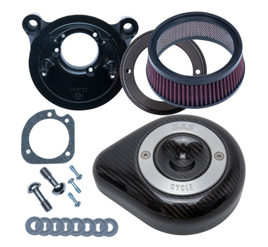 stealth Chrome Black or carbon air cleaner kit air cleaner assembly Fits: > 16-17 Softail; 2017 FXDLS; 08-16 Touring Trike